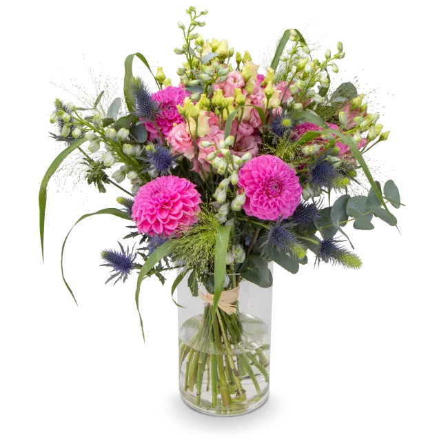 Bouquet with dahlias and eustomas